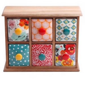 The Pioneer Woman Flea Market 6-Drawer Spice and Tea Box